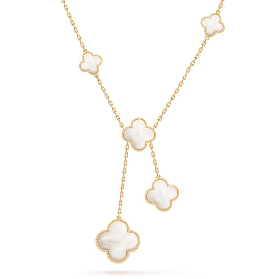 [Charm Aries Jewelry]CLOVER MOTHER OF PEARL NECKLACE 6 MOTIF