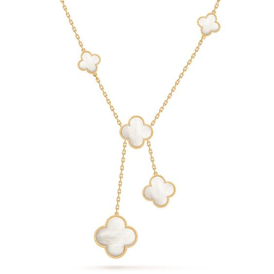 [Charm Aries Jewelry]CLOVER MOTHER OF PEARL NECKLACE 6 MOTIF