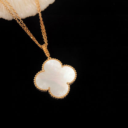 [Charm Aries Jewelry]CLOVER 25MM MOP LARGE PENDANT NECKLACE