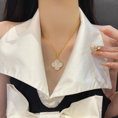 [Charm Aries Jewelry]CLOVER 25MM MOP LARGE PENDANT NECKLACE