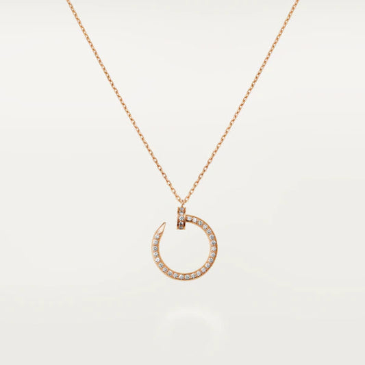 [Charm Aries Jewelry]JUSTE NECKLACE PINK GOLD DIAMONDS