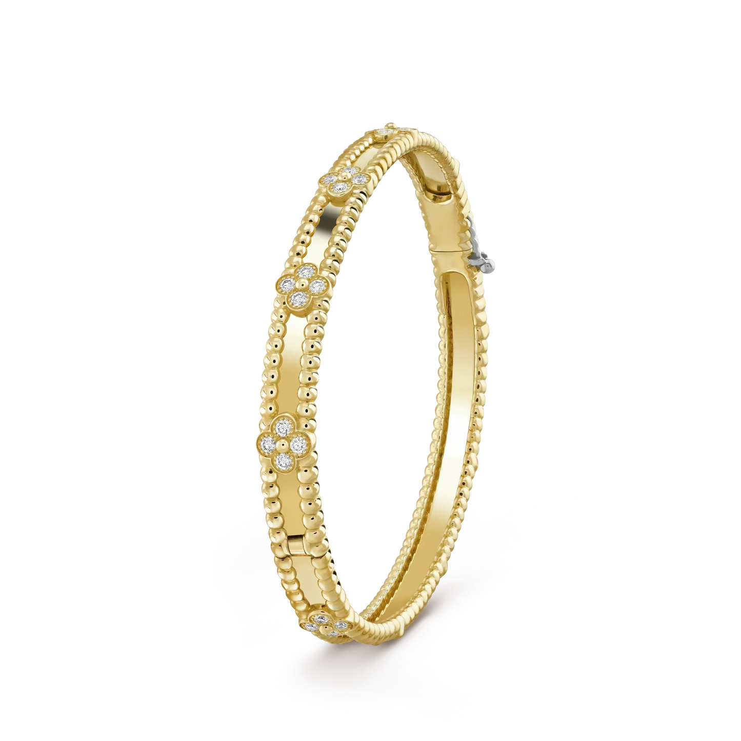 [Charm Aries Jewelry]CLOVER BRACELET 4MM DIAMONDS