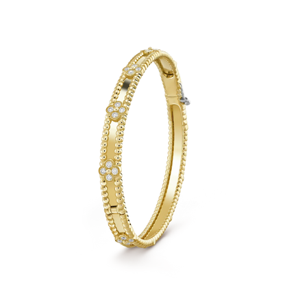 [Charm Aries Jewelry]CLOVER BRACELET 4MM DIAMONDS