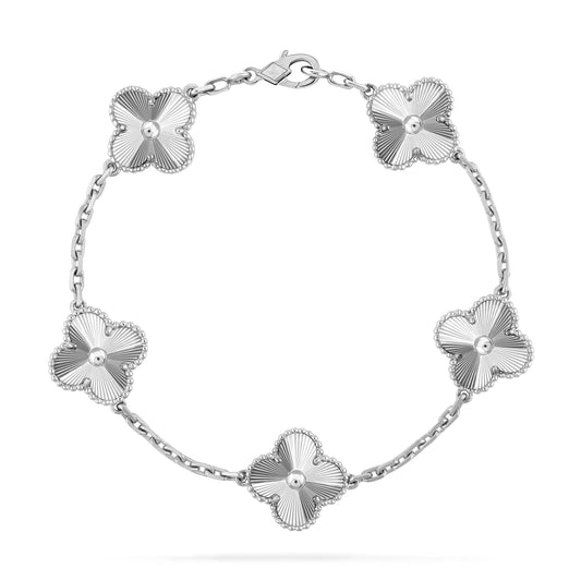 [Charm Aries Jewelry]CLOVER SILVER 5 MOTIFS BRACELET
