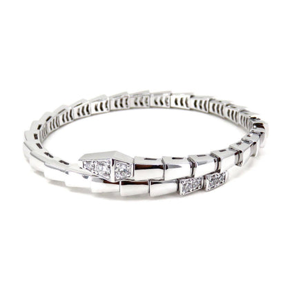 [Charm Aries Jewelry]SERPENTI BRACELET DIAMONDS SILVER