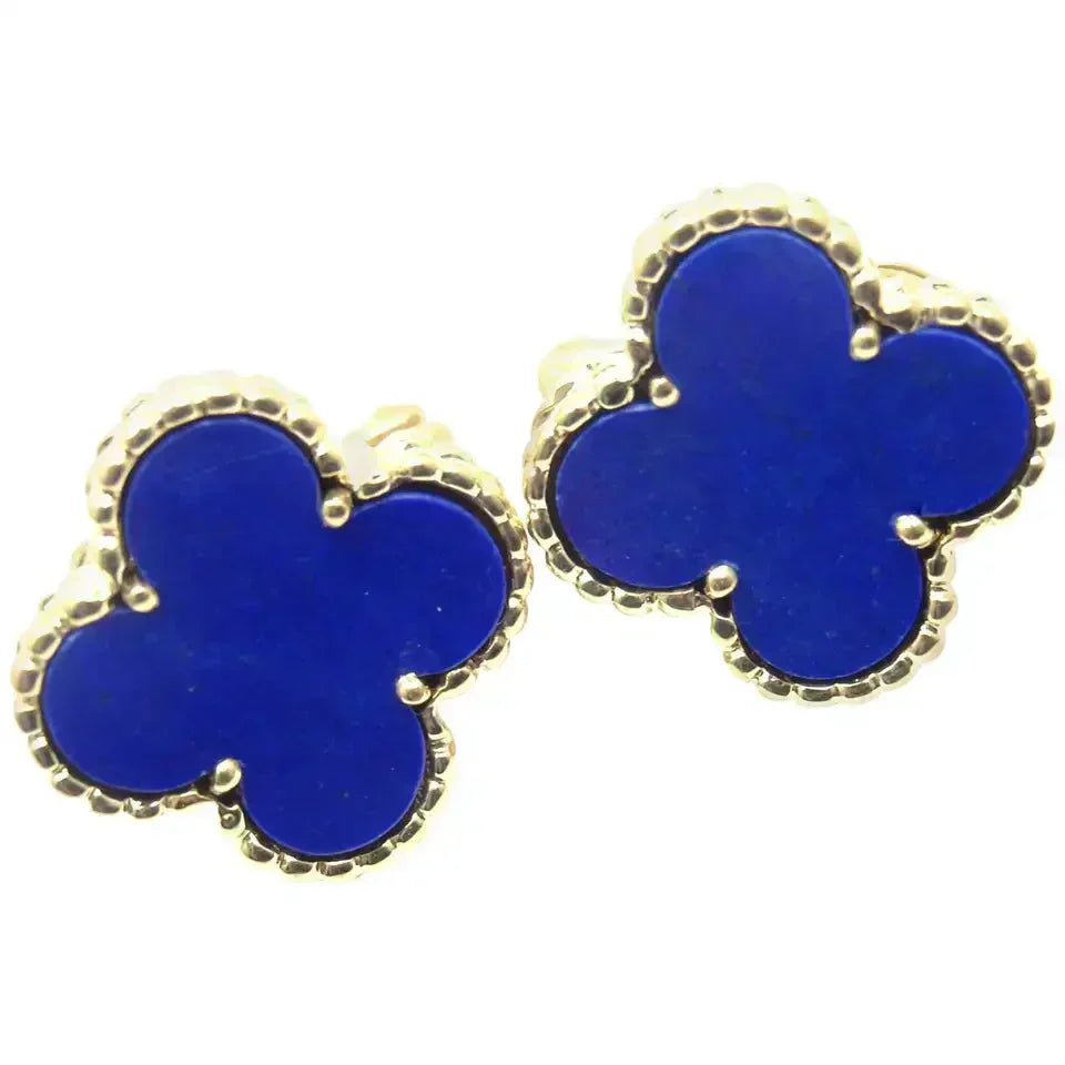 [Charm Aries Jewelry]CLOVER MINI 9.5MM TURQUOISE EARRINGS