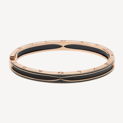 [Charm Aries Jewelry]ZERO 1 PINK GOLD WITH MATTE BLACK CERAMIC BRACELET