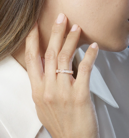 [Charm Aries Jewelry]ALLIANCE LIENS VIDENCE PAVED DIAMOND 4MM RING