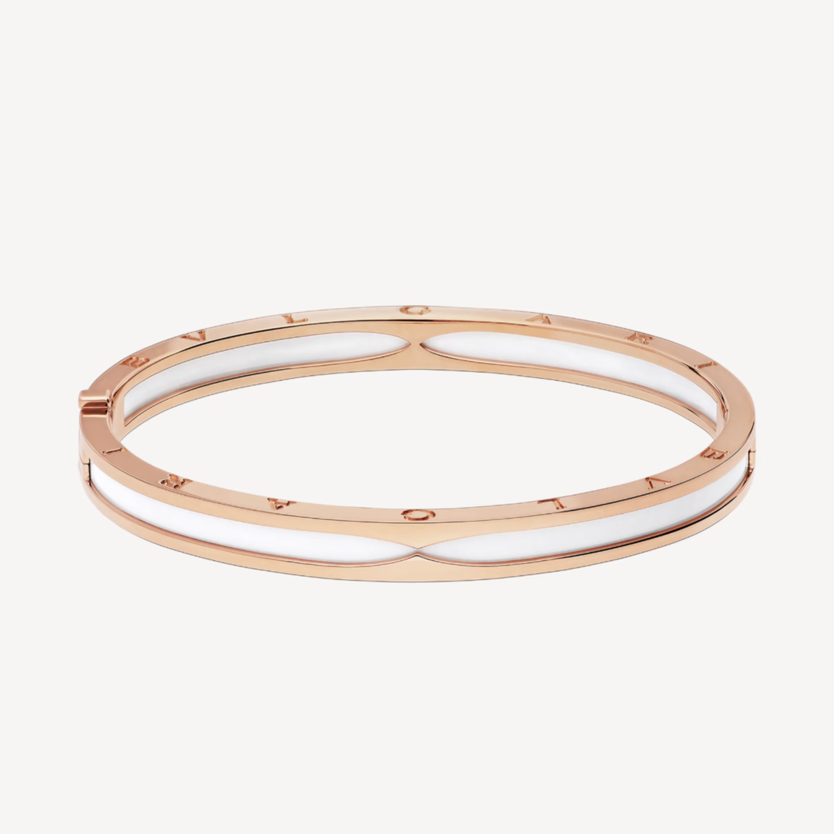 [Charm Aries Jewelry]ZERO 1 PINK GOLD WITH WHITE CERAMIC BRACELET