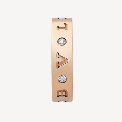 [Charm Aries Jewelry]ZERO 1 ESSENTIAL PINK GOLD BAND WITH DIAMONDS RING