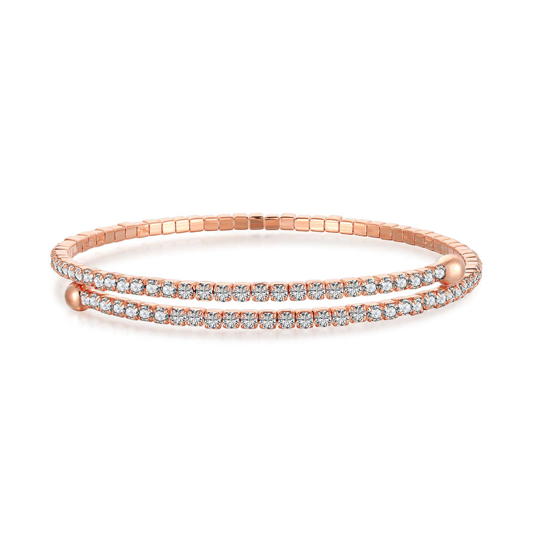 [Charm Aries Jewelry]Row of Diamonds Round Fashion Bracelet