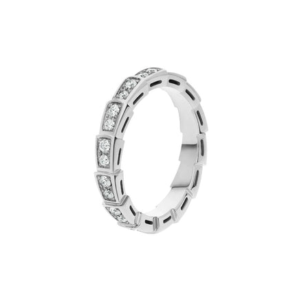 [Charm Aries Jewelry]SERPENTI RING SILVER DIAMOND PAVED 3MM