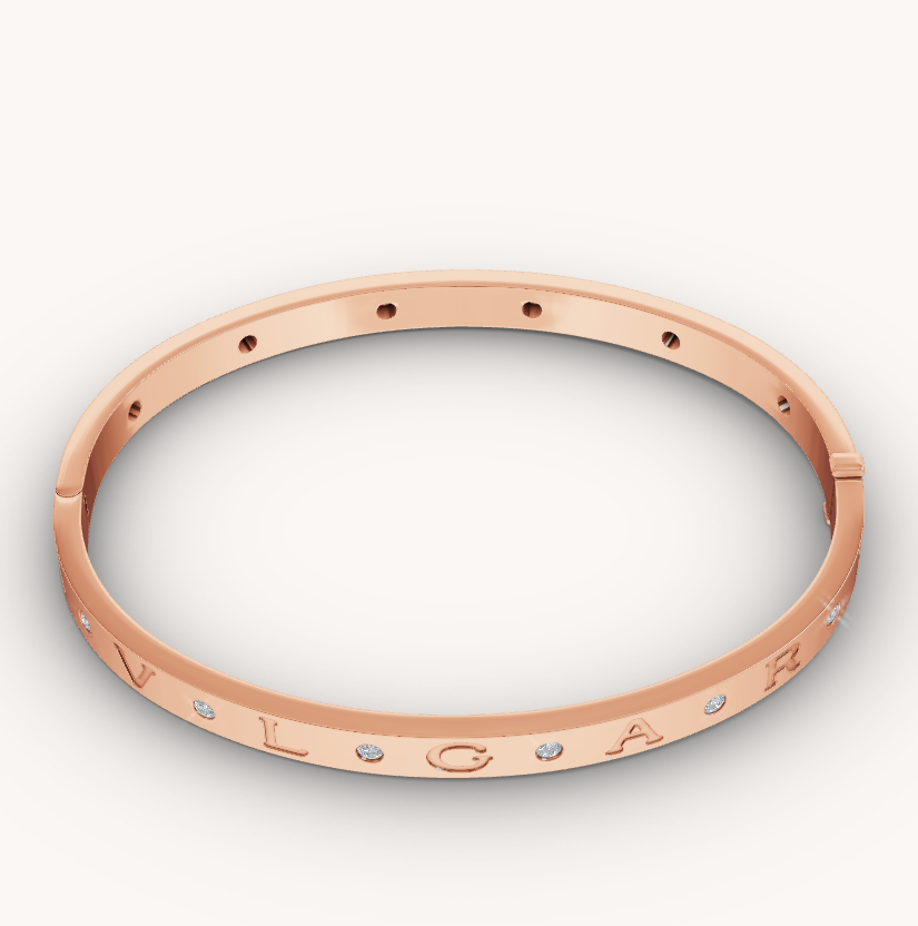 [Charm Aries Jewelry]ZERO 1 PINK GOLD 12 DIAMONDS BRACELET