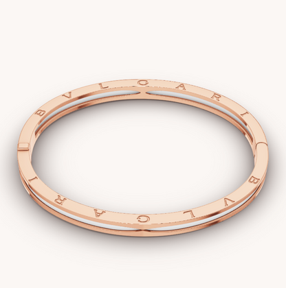 [Charm Aries Jewelry]ZERO 1 PINK GOLD WITH WHITE CERAMIC BRACELET