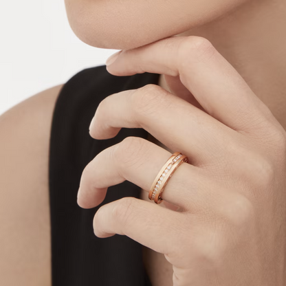 [Charm Aries Jewelry]ZERO 1 ONE-BAND PAVED DIAMONDS ON THE SPIRAL RING
