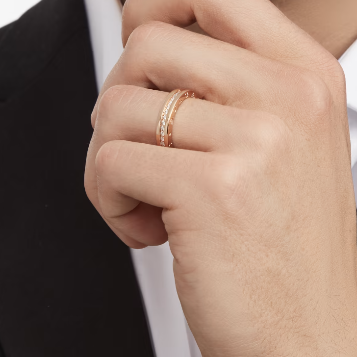 [Charm Aries Jewelry]ZERO 1 ONE-BAND PAVED DIAMONDS ON THE SPIRAL RING
