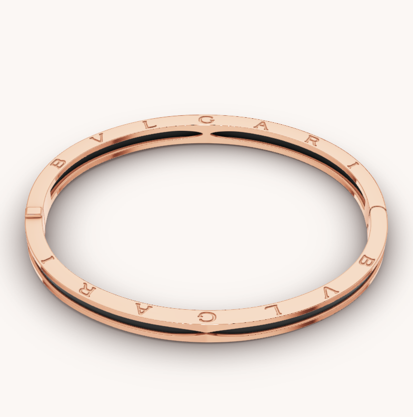 [Charm Aries Jewelry]ZERO 1 PINK GOLD WITH BLACK CERAMIC BRACELET