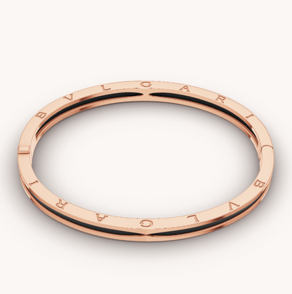 [Charm Aries Jewelry]ZERO 1 PINK GOLD WITH BLACK CERAMIC BRACELET