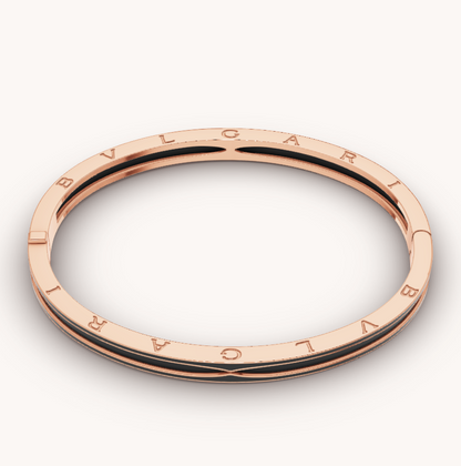 [Charm Aries Jewelry]ZERO 1 PINK GOLD WITH MATTE BLACK CERAMIC BRACELET