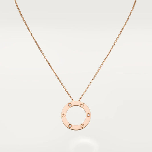 [Charm Aries Jewelry]LOVE NECKLACE 16MM 3 DIAMONDS