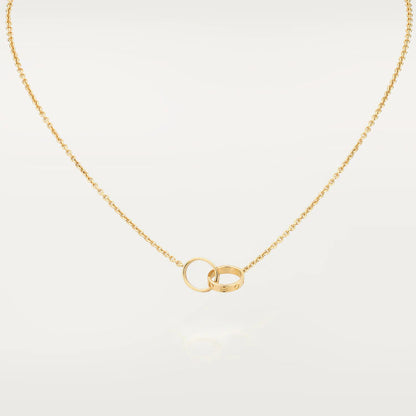 [Charm Aries Jewelry]LOVE NECKLACE DOUBLE RING GOLD