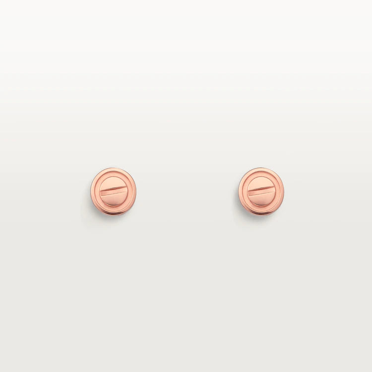 [Charm Aries Jewelry]LOVE EARRINGS PINK GOLD 10MM