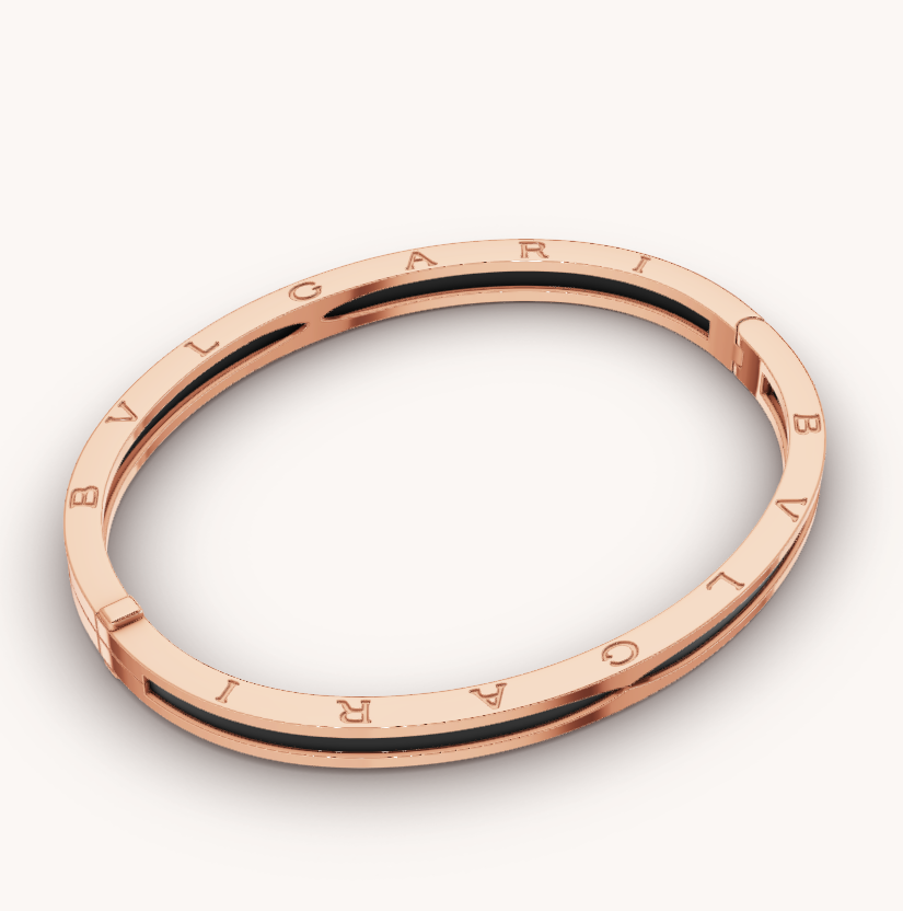 [Charm Aries Jewelry]ZERO 1 PINK GOLD WITH BLACK CERAMIC BRACELET