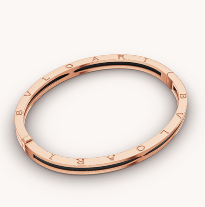 [Charm Aries Jewelry]ZERO 1 PINK GOLD WITH BLACK CERAMIC BRACELET