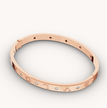 [Charm Aries Jewelry]ZERO 1 PINK GOLD 12 DIAMONDS BRACELET