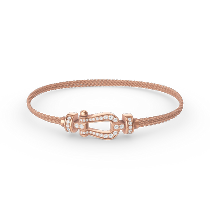 [Charm Aries Jewelry]FORCE SMALL HORSESHOE  DIAMOND CHAIN ROPE BRACELET