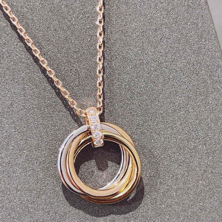 [Charm Aries Jewelry]TRINITY NECKLACE GOLD  DIAMONDS