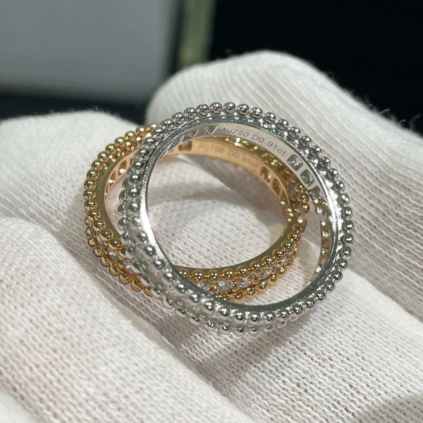 [Charm Aries Jewelry]PERLEE DIAMOND ROSE GOLD RING