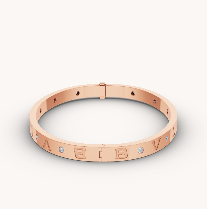 [Charm Aries Jewelry]ZERO 1 PINK GOLD 12 DIAMONDS BRACELET