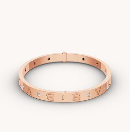 [Charm Aries Jewelry]ZERO 1 PINK GOLD 12 DIAMONDS BRACELET