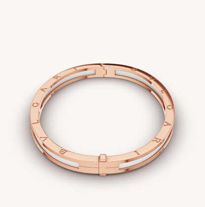 [Charm Aries Jewelry]ZERO 1 PINK GOLD WITH WHITE CERAMIC BRACELET