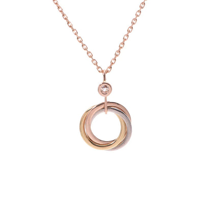 [Charm Aries Jewelry]TRINITY SILVER GOLD PINK GOLD NECKLACE