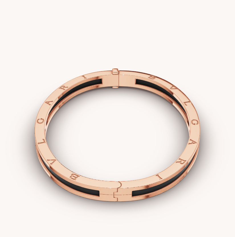 [Charm Aries Jewelry]ZERO 1 PINK GOLD WITH BLACK CERAMIC BRACELET