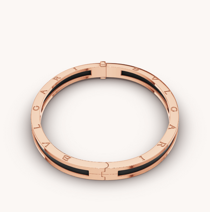 [Charm Aries Jewelry]ZERO 1 PINK GOLD WITH BLACK CERAMIC BRACELET