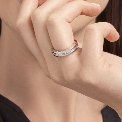 [Charm Aries Jewelry]ZERO 1 ONE-BAND PAVED DIAMONDS ON THE SPIRAL RING