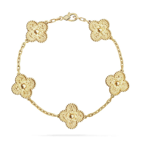 [Charm Aries Jewelry]CLOVER 5 MOTIFS BRONZING BRACELET
