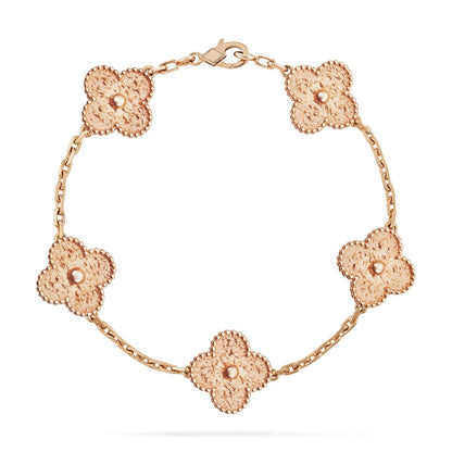 [Charm Aries Jewelry]CLOVER 5 MOTIFS BRONZING BRACELET