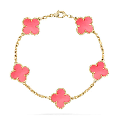 [Charm Aries Jewelry]CLOVER 5 PINK MOP BRACELET