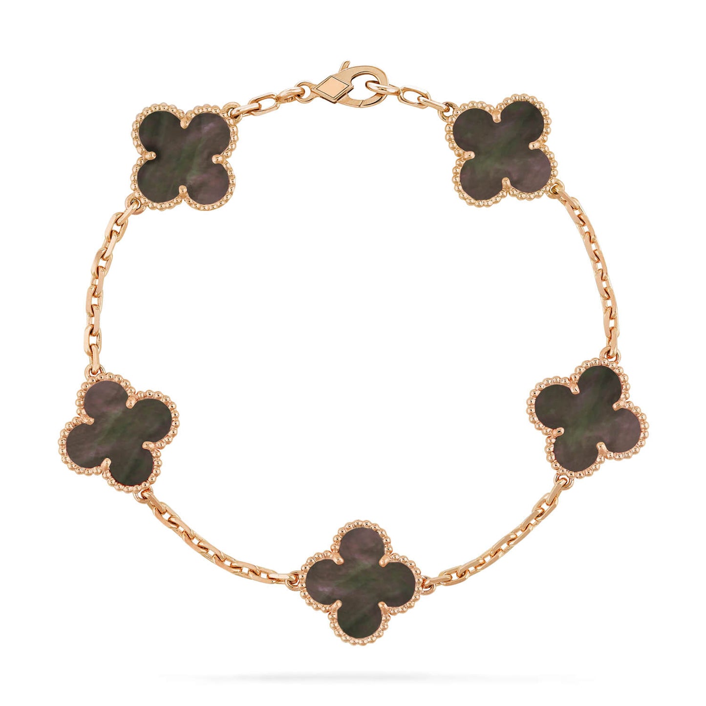 [Charm Aries Jewelry]CLOVER 5 MOTIF GRAY MOP  BRACELET