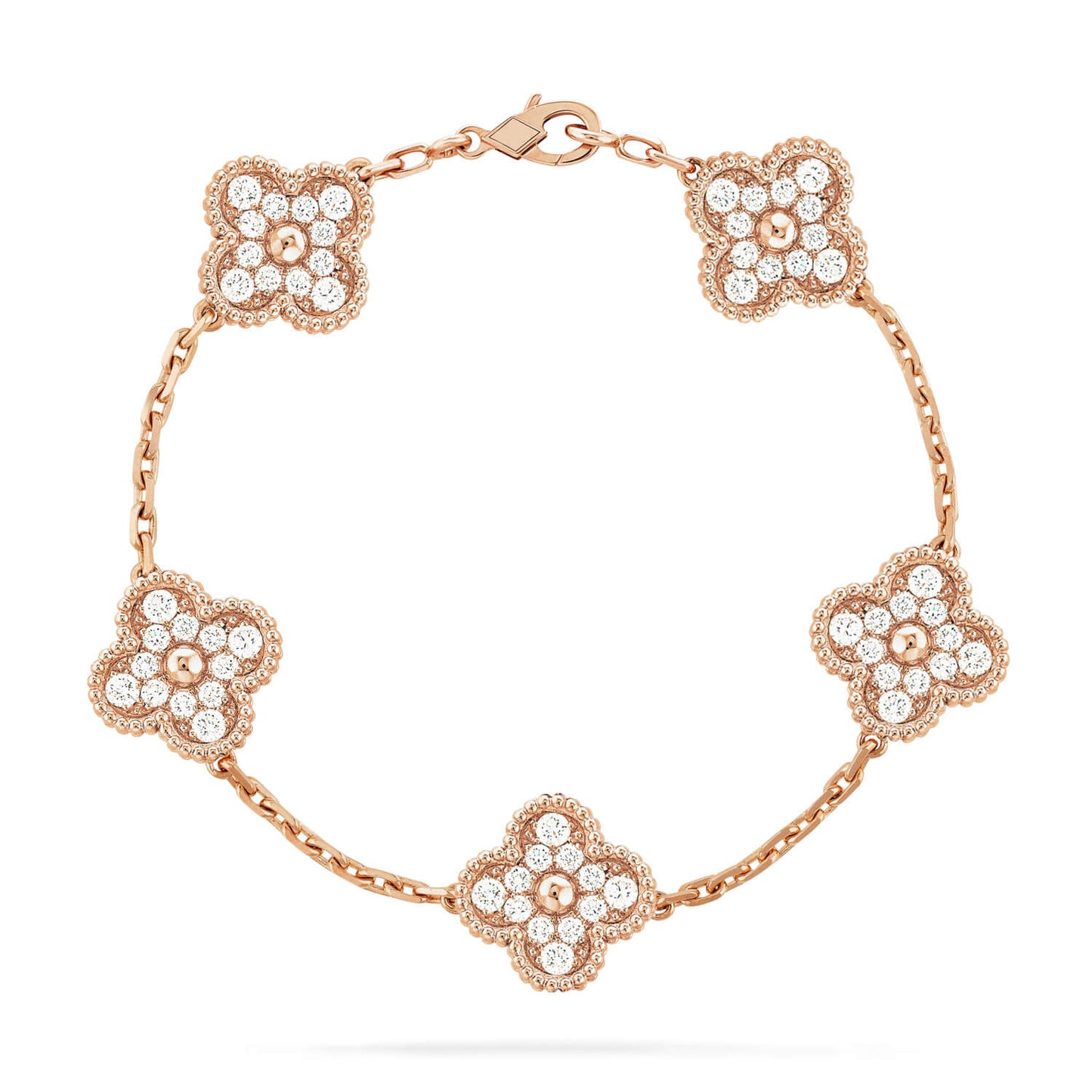 [Charm Aries Jewelry]CLOVER 5 MOTIFS  FULL DIAMOND BRACELET