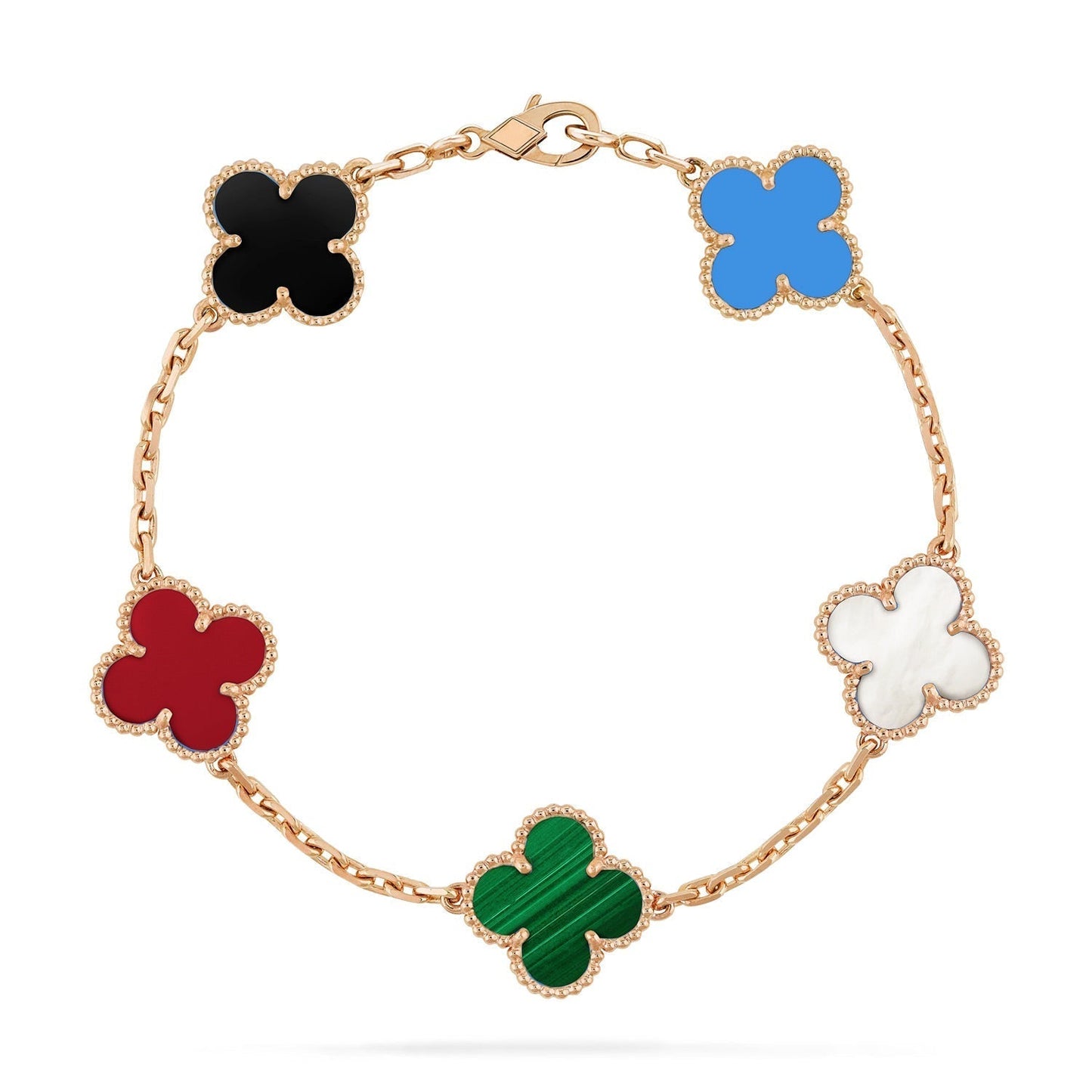 [Charm Aries Jewelry]CLOVER 5 MOTIFS MULTICOLOR  BRACELET