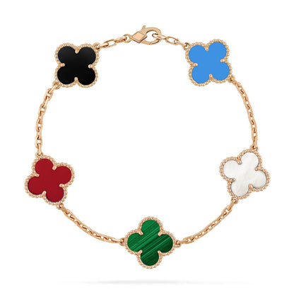 [Charm Aries Jewelry]CLOVER 5 MOTIFS MULTICOLOR  BRACELET
