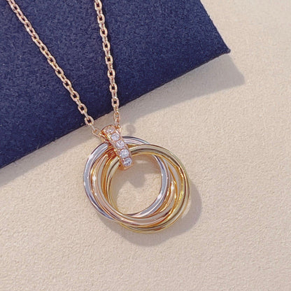 [Charm Aries Jewelry]TRINITY NECKLACE GOLD  DIAMONDS