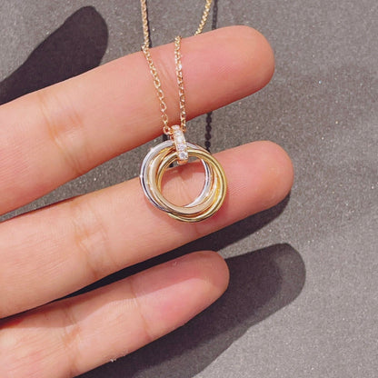 [Charm Aries Jewelry]TRINITY NECKLACE GOLD  DIAMONDS