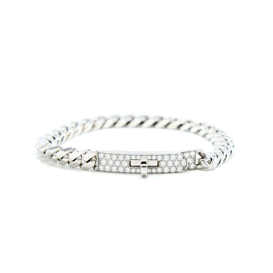 [Charm Aries Jewelry]KELLY CHAIN SILVER DIAMOND BRACELET