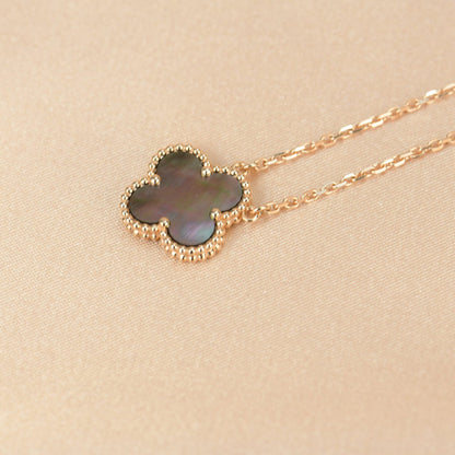 [Charm Aries Jewelry]CLOVER 15MM  GRAY MOTHER OF PEARL NECKLACE